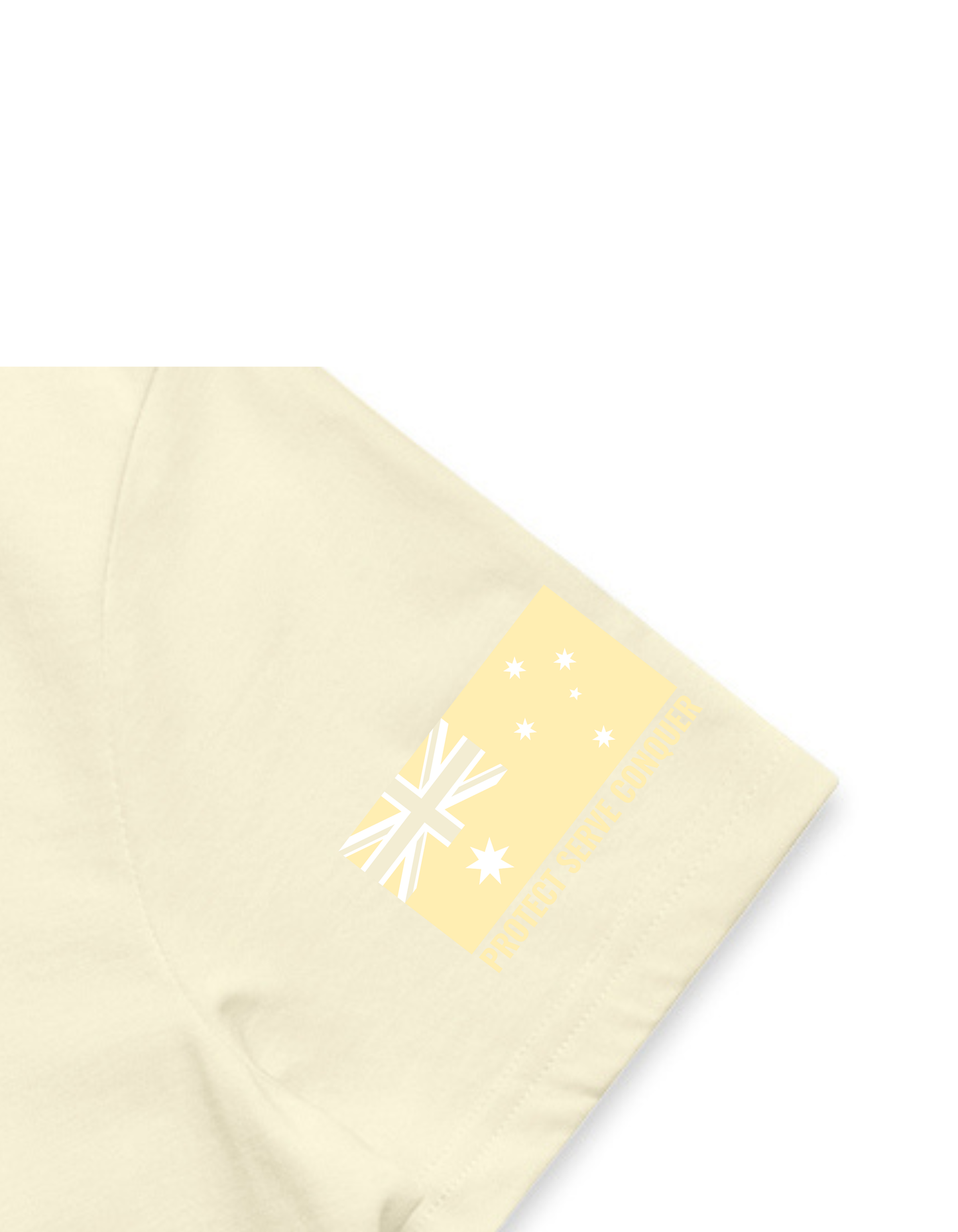 PROTECT SERVE CONQUER LADIES TEE - WHITE LOGO