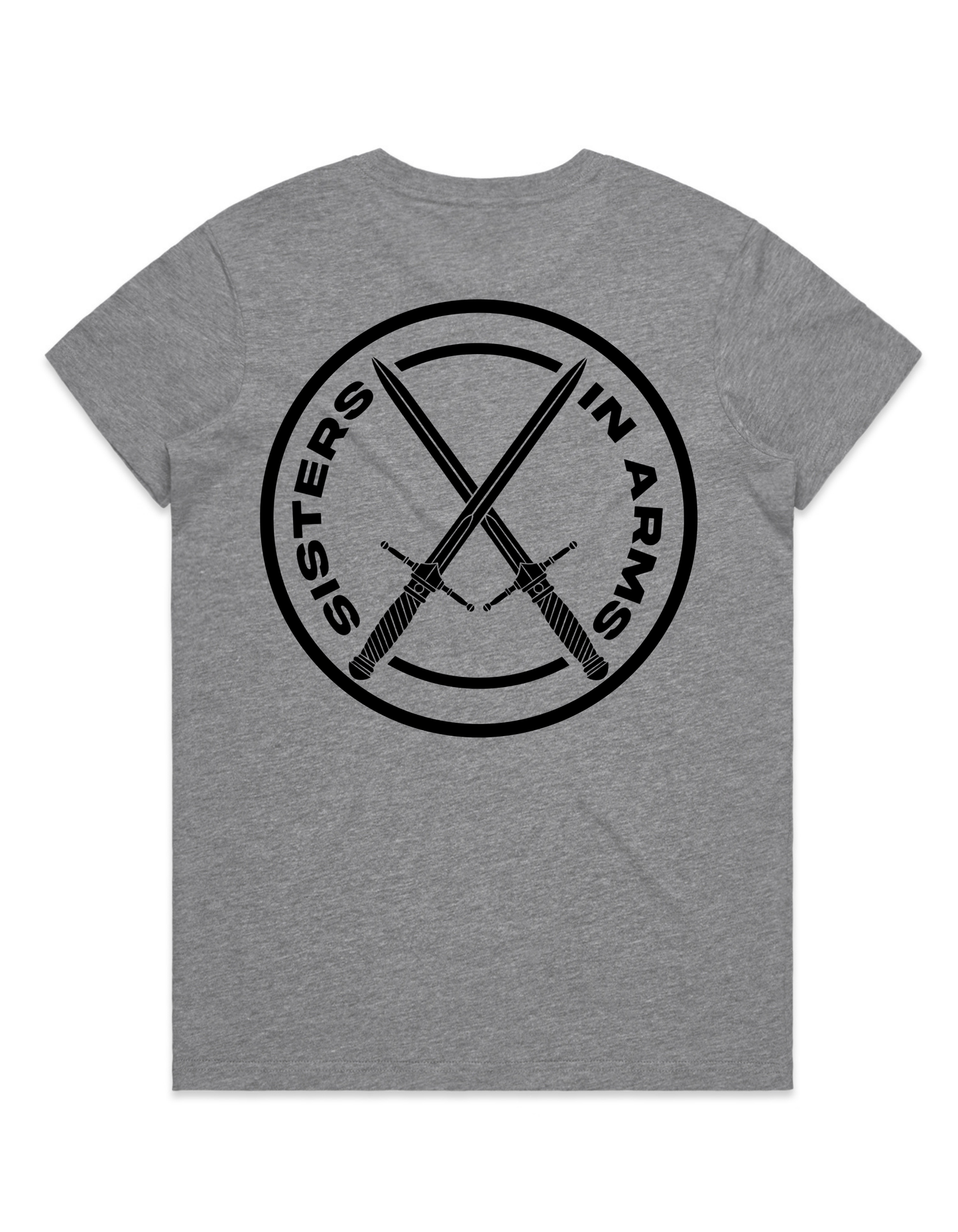 PROTECT SERVE CONQUER LADIES TEE - BLACK LOGO