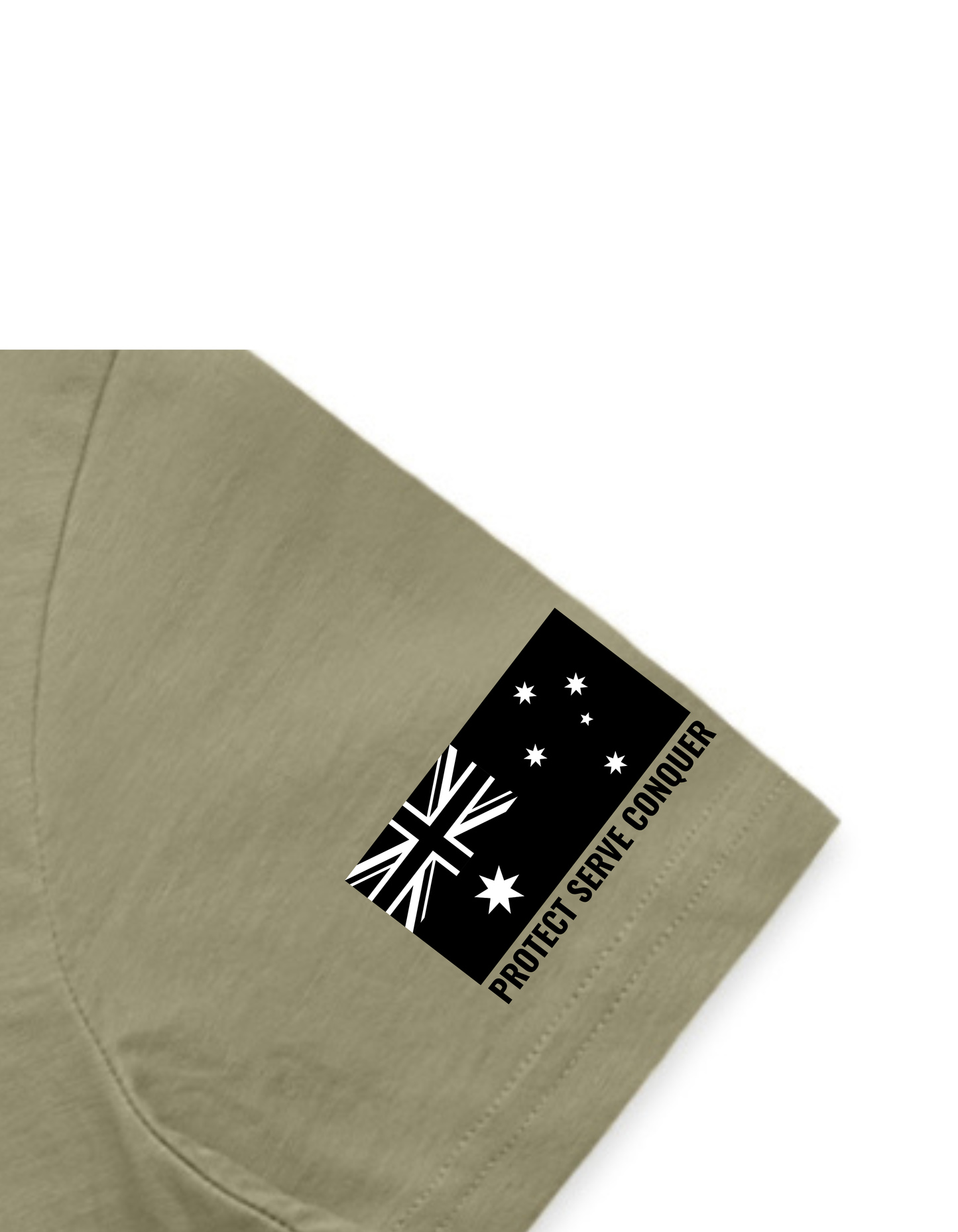 PROTECT SERVE CONQUER LADIES TEE - BLACK LOGO