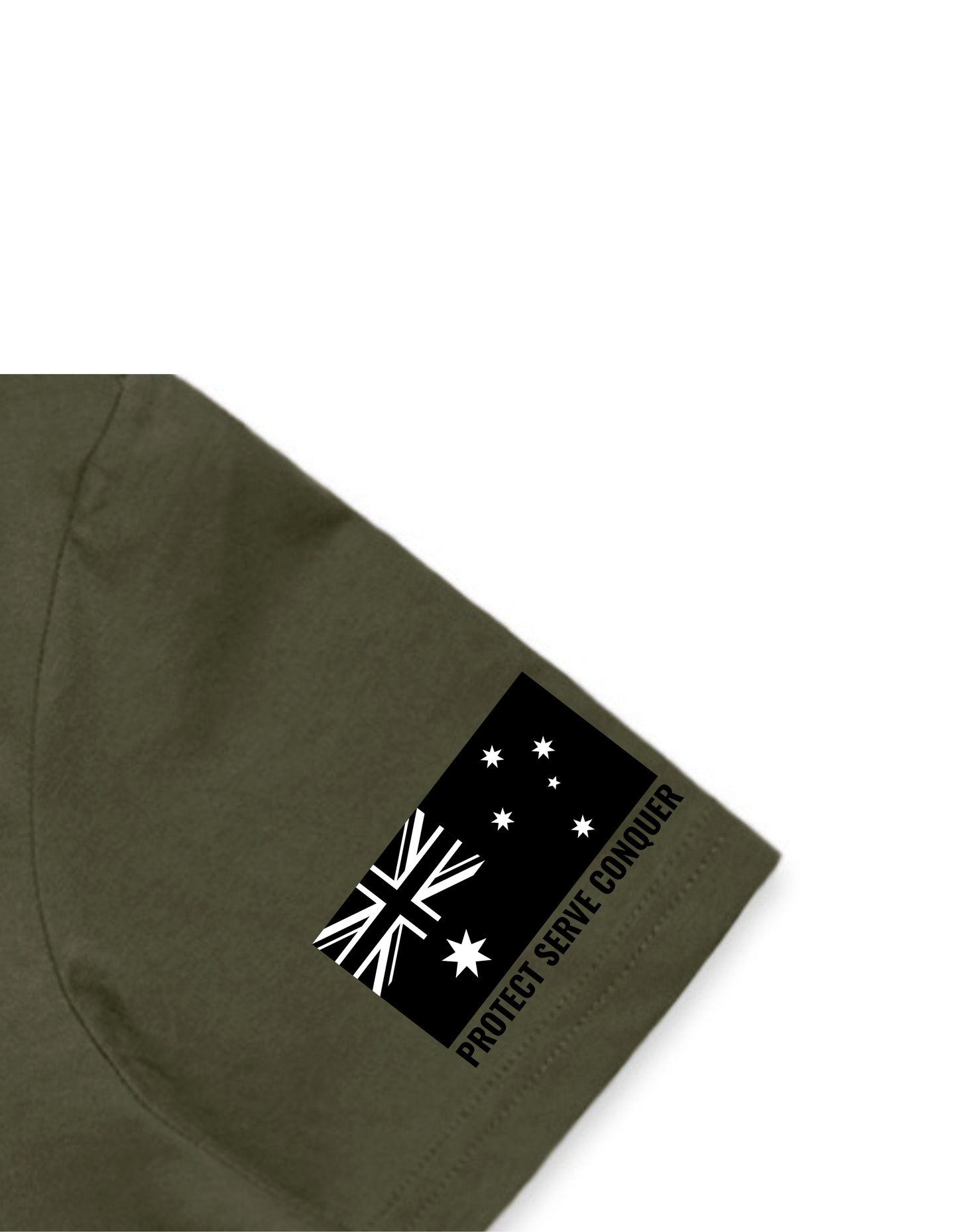 PROTECT SERVE CONQUER LADIES TEE - BLACK LOGO