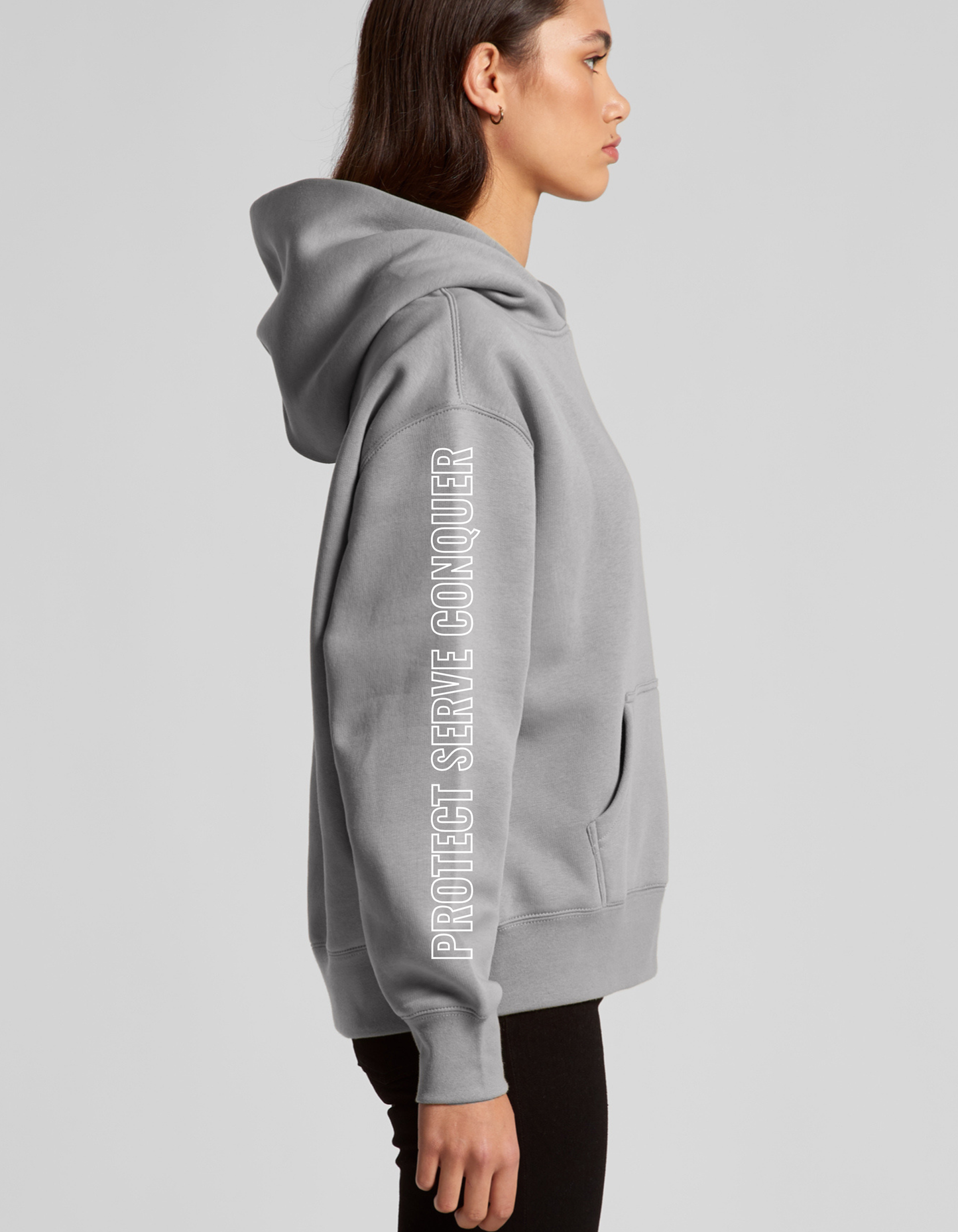 PROTECT SERVE CONQUER HOODIE - WHITE LOGO