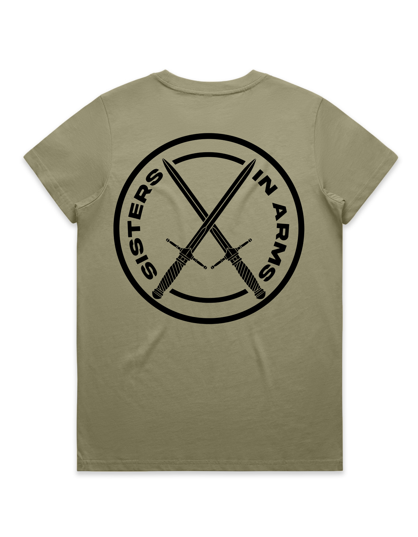 PROTECT SERVE CONQUER LADIES TEE - BLACK LOGO