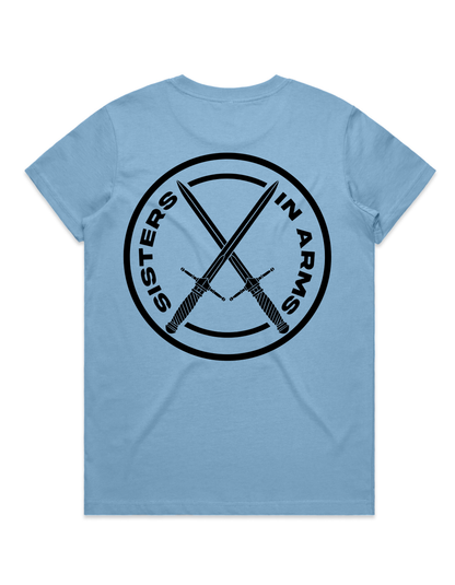 PROTECT SERVE CONQUER LADIES TEE - BLACK LOGO