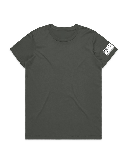 PROTECT SERVE CONQUER LADIES TEE - WHITE LOGO