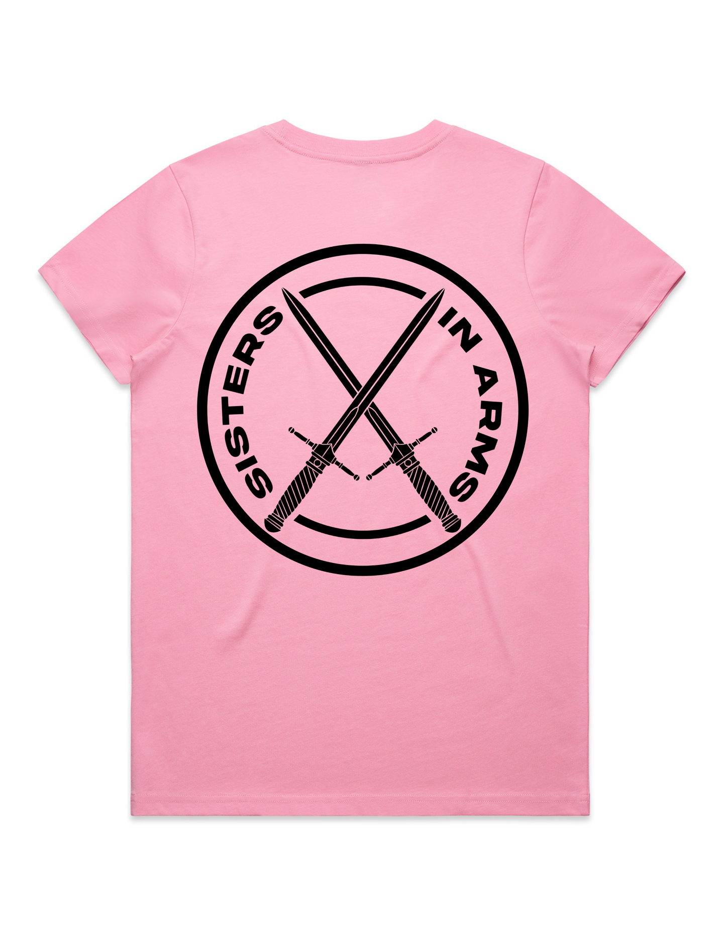 PROTECT SERVE CONQUER LADIES TEE - BLACK LOGO