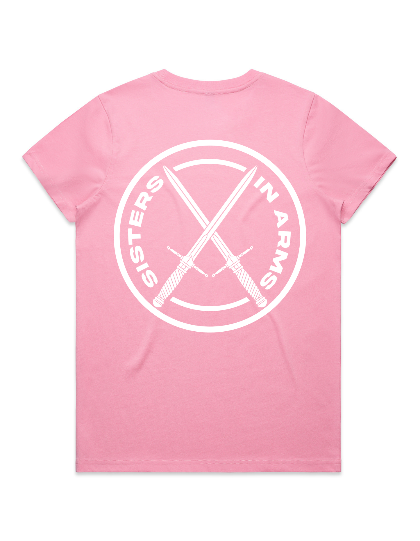 PROTECT SERVE CONQUER LADIES TEE - WHITE LOGO