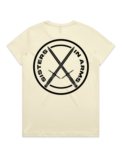 PROTECT SERVE CONQUER LADIES TEE - BLACK LOGO