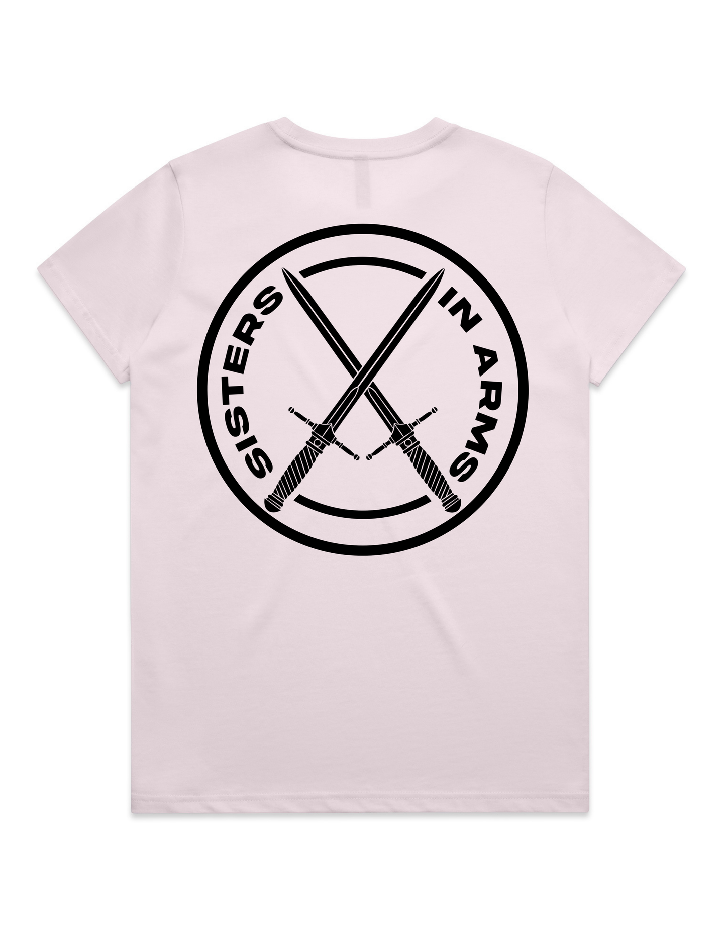 PROTECT SERVE CONQUER LADIES TEE - BLACK LOGO