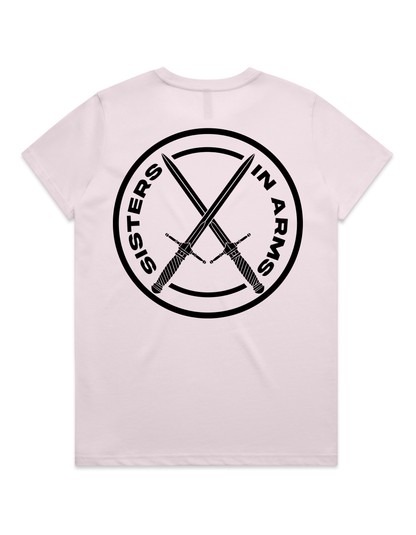 PROTECT SERVE CONQUER LADIES TEE - BLACK LOGO