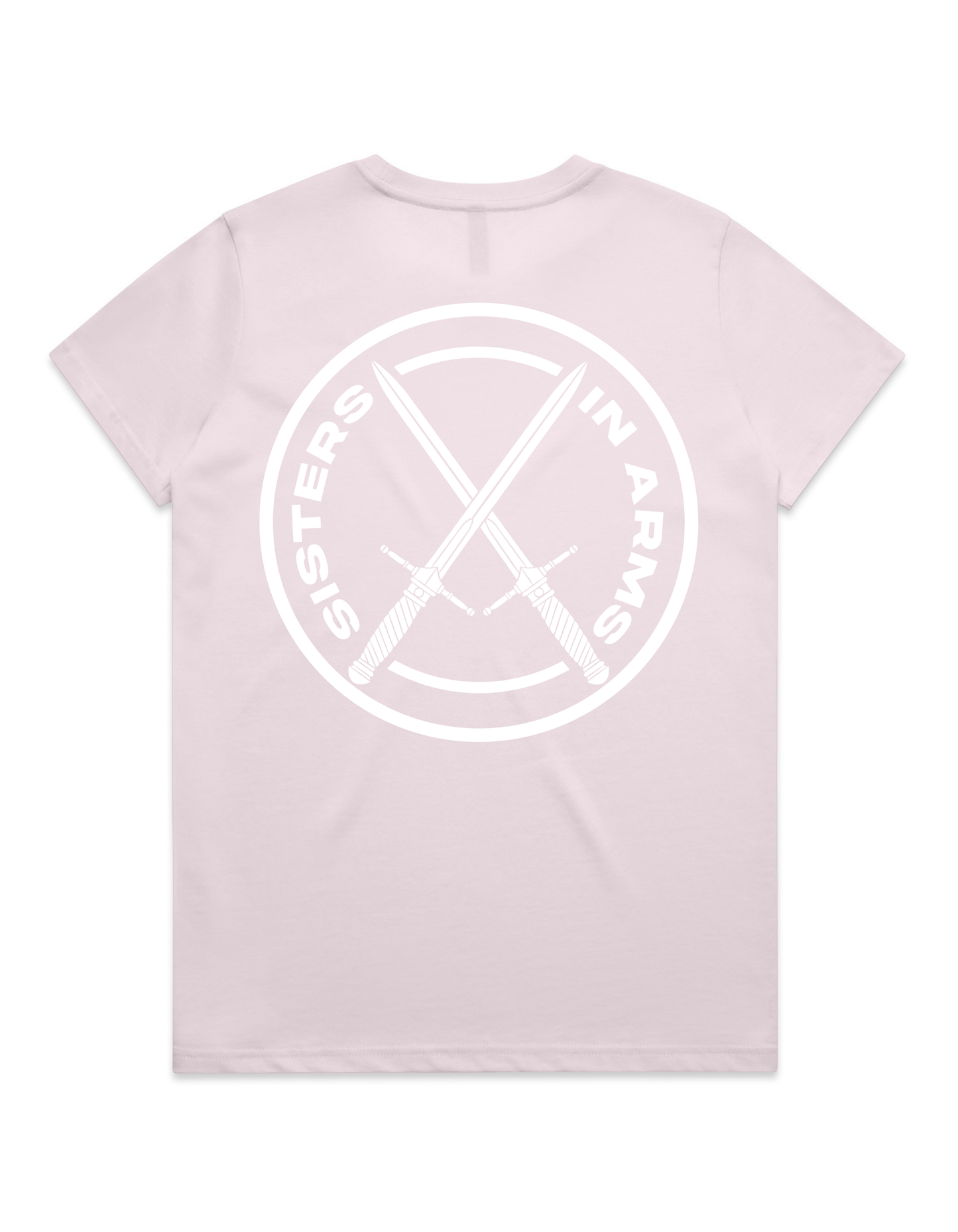 PROTECT SERVE CONQUER LADIES TEE - WHITE LOGO