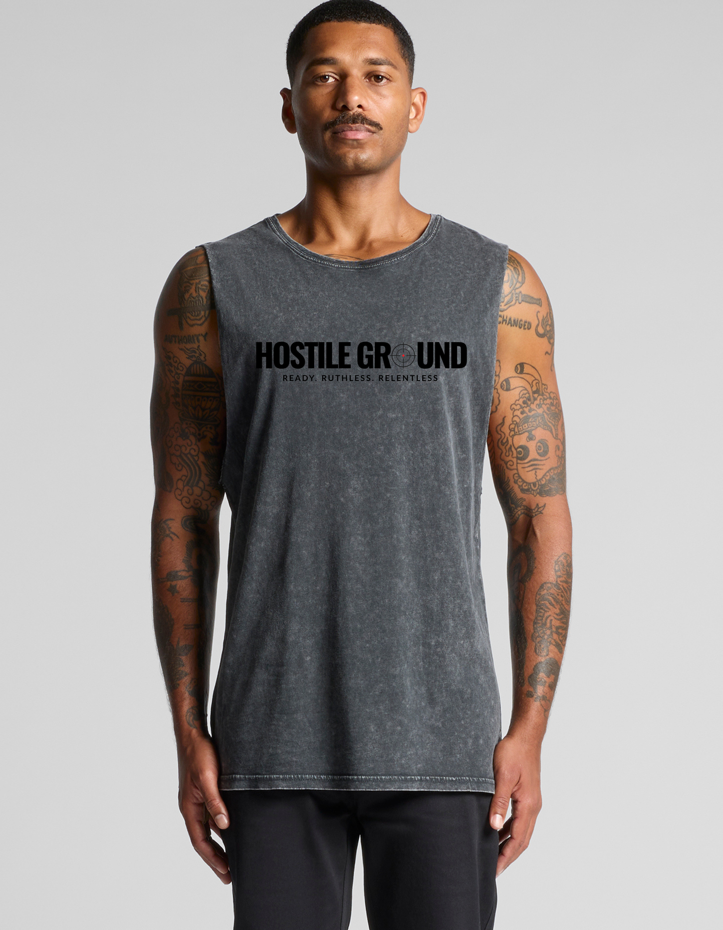 SCOPE STONE WASH TANK - BLACK