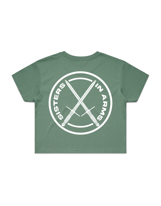 SISTERS CROP TEE - White logo