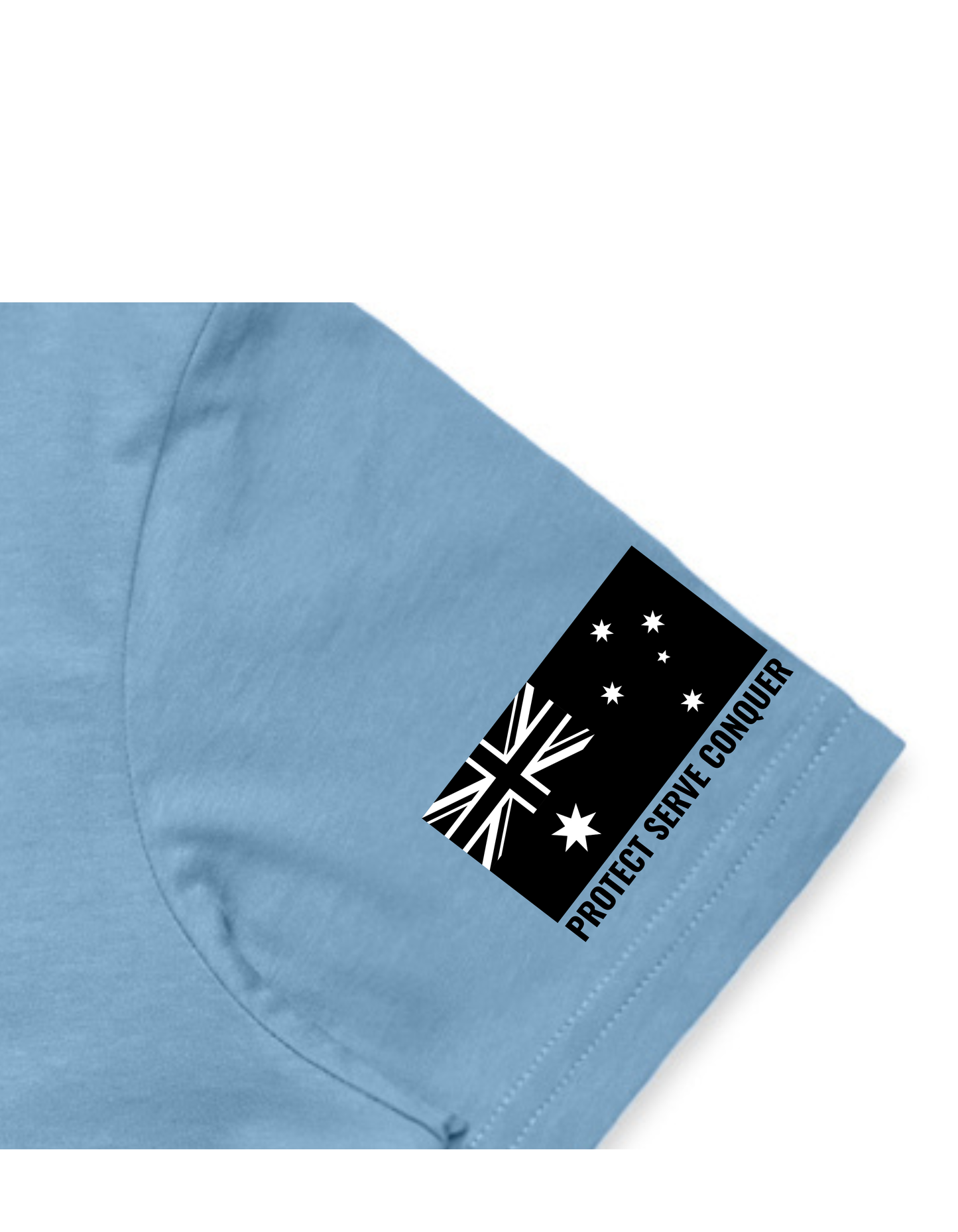 PROTECT SERVE CONQUER LADIES TEE - BLACK LOGO