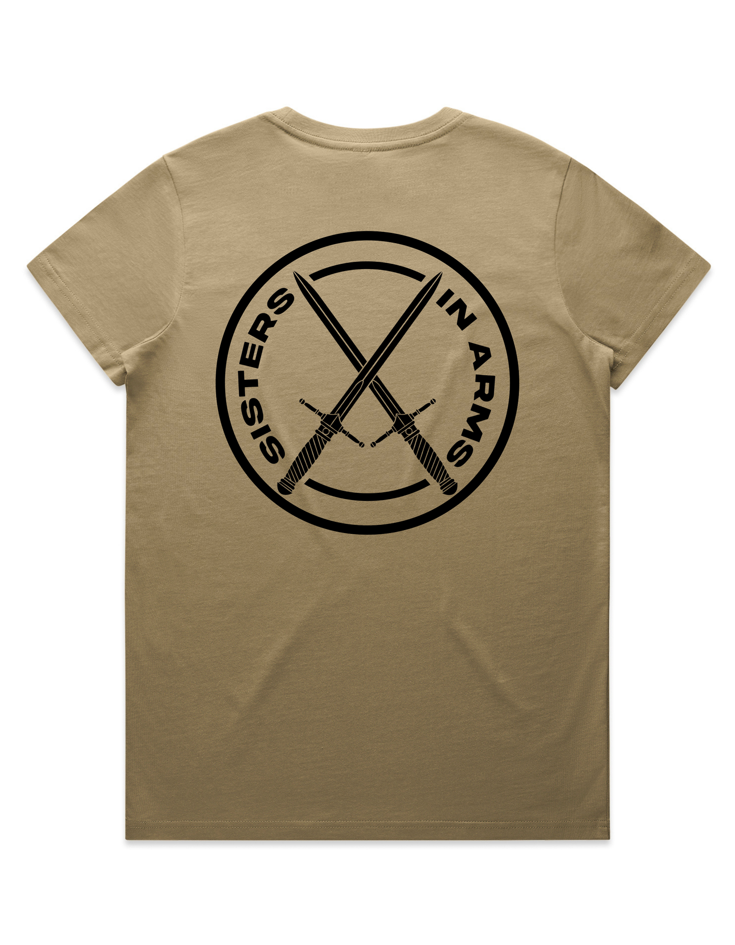 PROTECT SERVE CONQUER LADIES TEE - BLACK LOGO