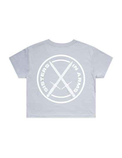 SISTERS CROP - White logo