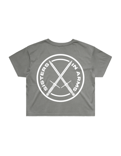 SISTERS CROP - White logo